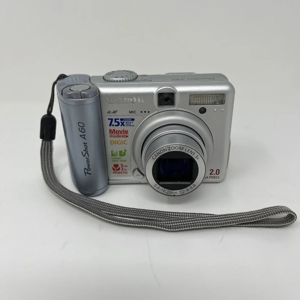 Canon PowerShot A60 2.0MP Digital Camera Silver 256MB CF Card Bundle - FOR PARTs